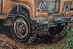 Camping site, Lok Kandjengo, Linoleum Block Print on Paper