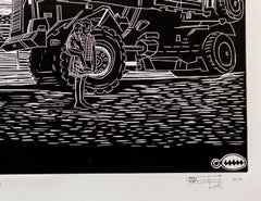 Casspir in 1989 (2018), Linoleum Block Print on Paper, 4/20, black and white
