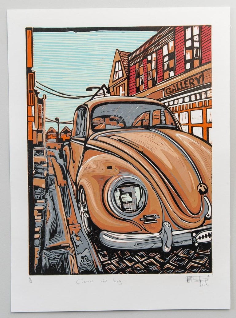 Classic old bug, 2019. Linoleum Block Print on Paper, 1/2

Lok Kandjengo was born in Ongwedieva in 1988. He moved to Windhoek to study visual art, first at the John Muafangejo Art Centre and then at the College of the Arts. Kandjengo graduated in
