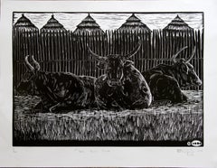 The Big Three. Linoleum Block Print on Paper, 1/20