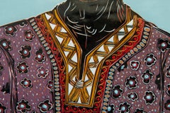 Who's behind the mask II, Lok Kandjengo, Linoleum Block Print on Paper