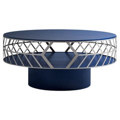 Tavolino rotondo blu Lok di Elena Salmistraro