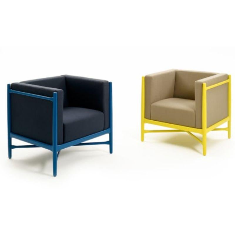 Modern Loka Armchair Topia Chrom Yellow Lacquered by Colé Italia For Sale
