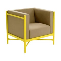 Fauteuil Loka Topia Chrom Jaune laqué par Colé Italia