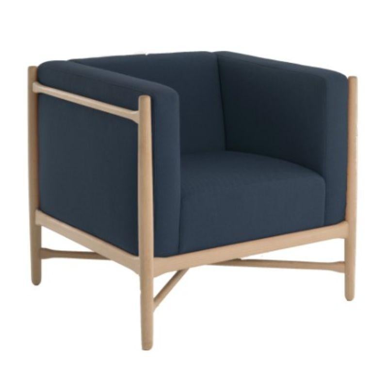 Loka lounge armchair angel blue natural beech wood by Colé Italia with Lorenz + Kaz
Dimensions: H 76, W 57, D 52 cm.
Materials: Lounge armchair in natural beech wood; upholstered seat and back ( CatA)
Finishing: natural beech wood.

Also