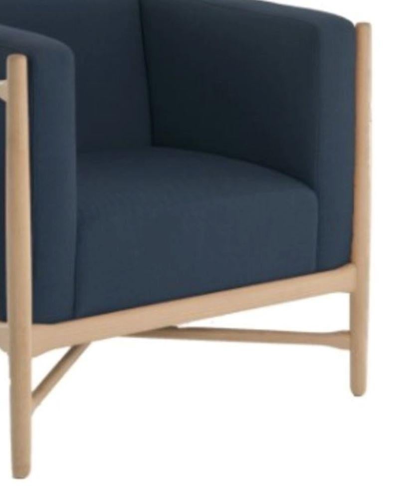 Italian Loka Lounge Armchair Angel Blue Natural Beech Wood by Colé Italia For Sale