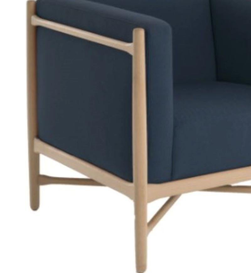 Other Loka Lounge Armchair Angel Blue Natural Beech Wood by Colé Italia For Sale