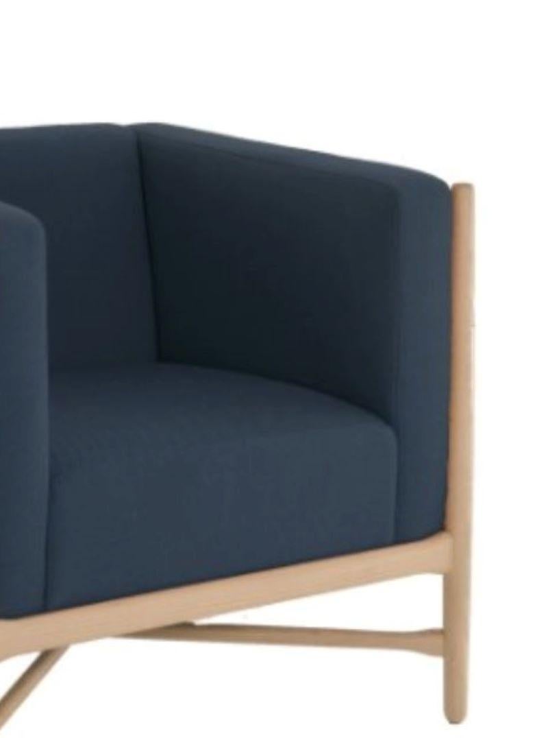 Loka Lounge Armchair Angel Blue Natural Beech Wood by Colé Italia In New Condition For Sale In Geneve, CH