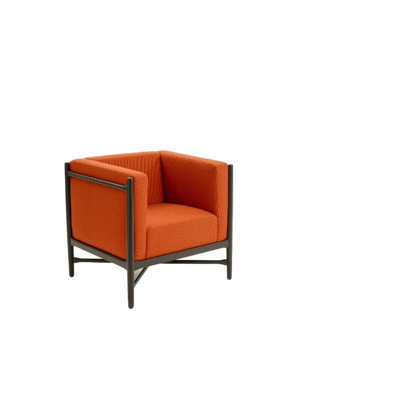 Other Loka Lounge Armchair Novum Sunset Orange Black Lacquered by Colé Italia For Sale