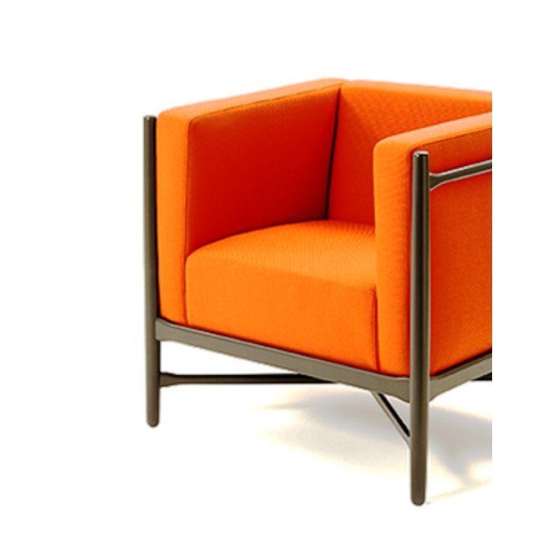 Loka Lounge Armchair Novum Sunset Orange Black Lacquered by Colé Italia In New Condition For Sale In Geneve, CH