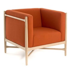 Loka Lounge Sessel Novum Sunset Orange Natürliches Buchenholz von Colé Italia