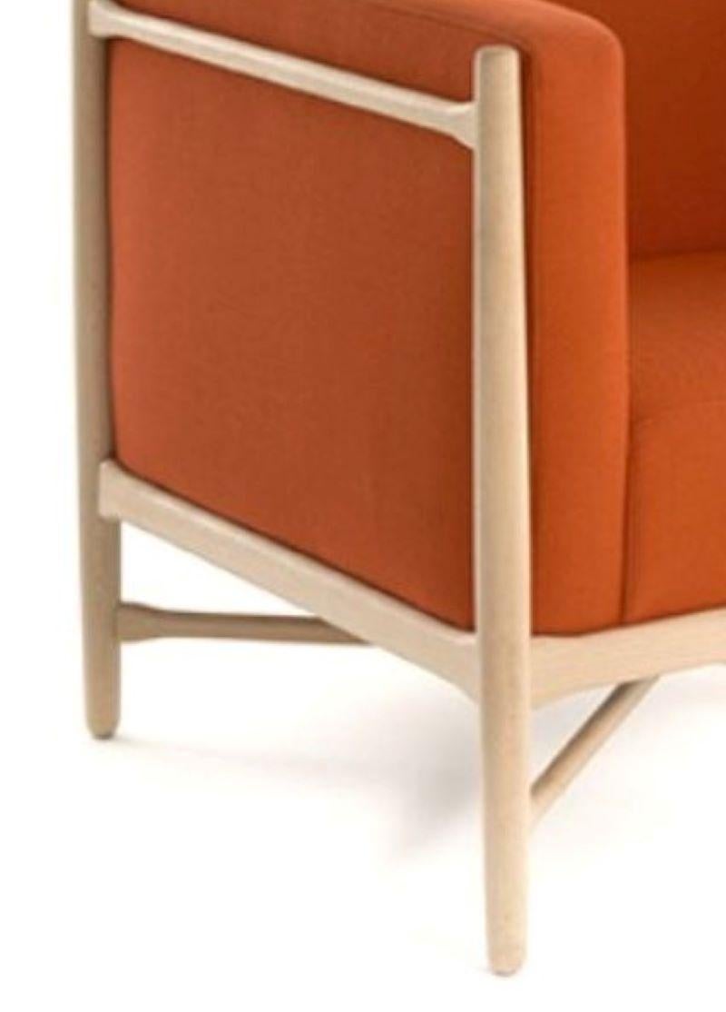 Other Loka Lounge Armchair Novum Sunset Orange Natural Beech Wood by Colé Italia For Sale