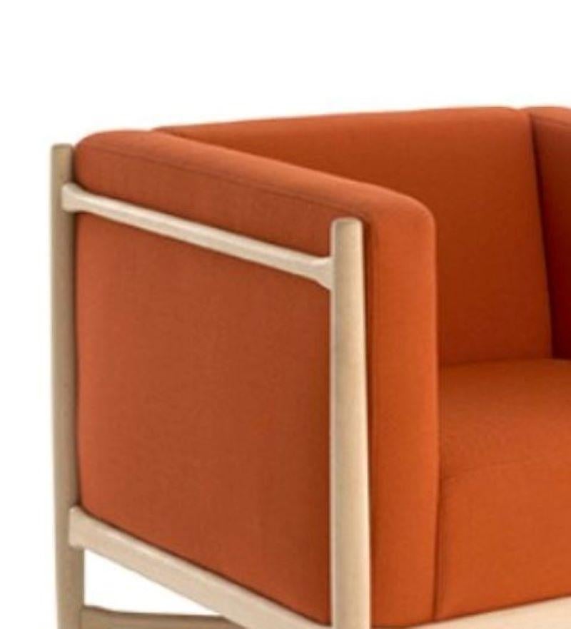Loka Lounge Armchair Novum Sunset Orange Natural Beech Wood by Colé Italia In New Condition For Sale In Geneve, CH