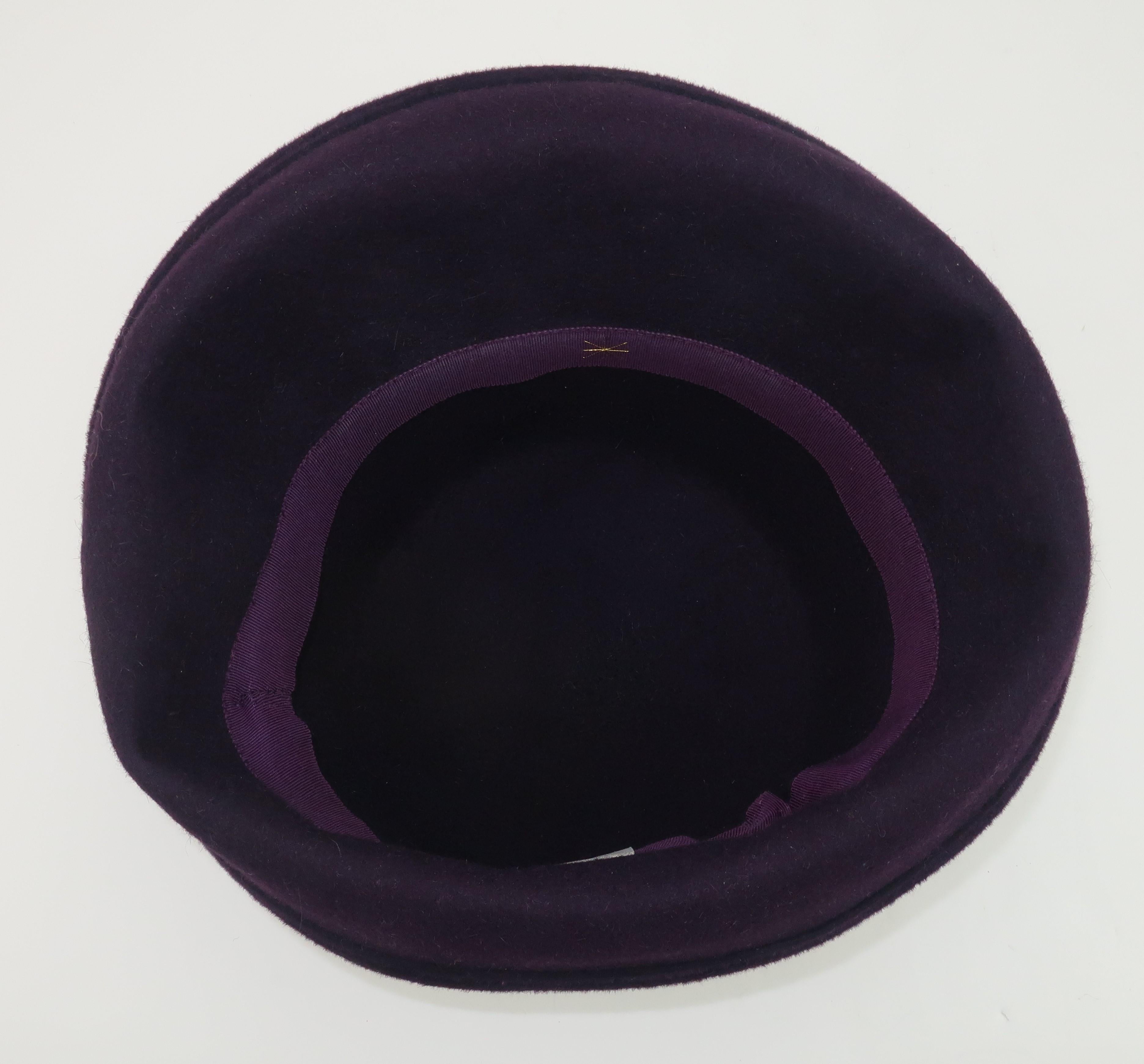 Women's Lola Aubergine Trilby Hat With Feathers C.2000