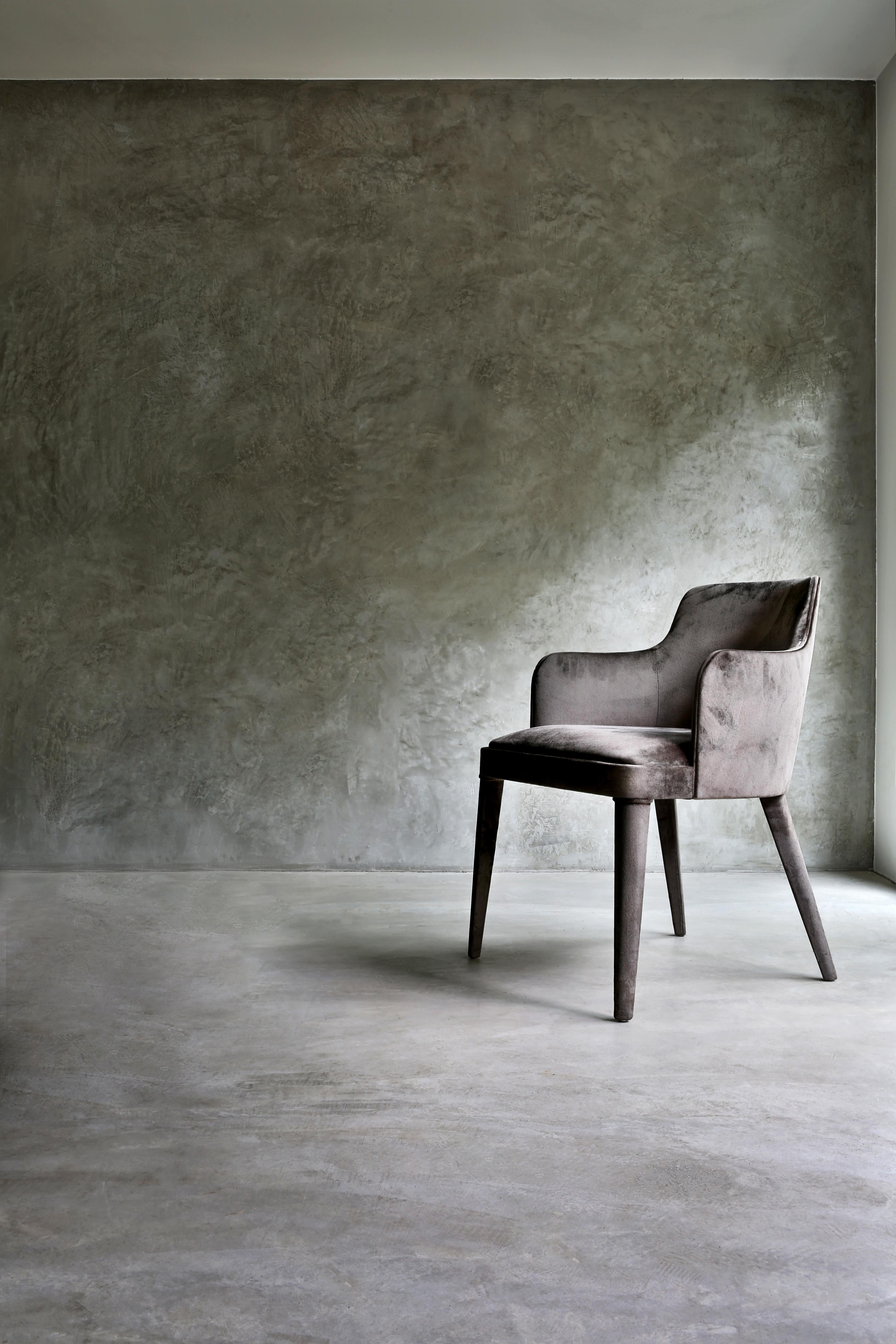 Silla Tapizada Marrón Oscuro 80 Y Madera De Haya Con Reposabrazos by Casa Casati Otro en venta