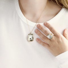 Anello in oro giallo Lola Brooks con pirite e cristallo di rocca, quarzo incolore, 17,11 ct