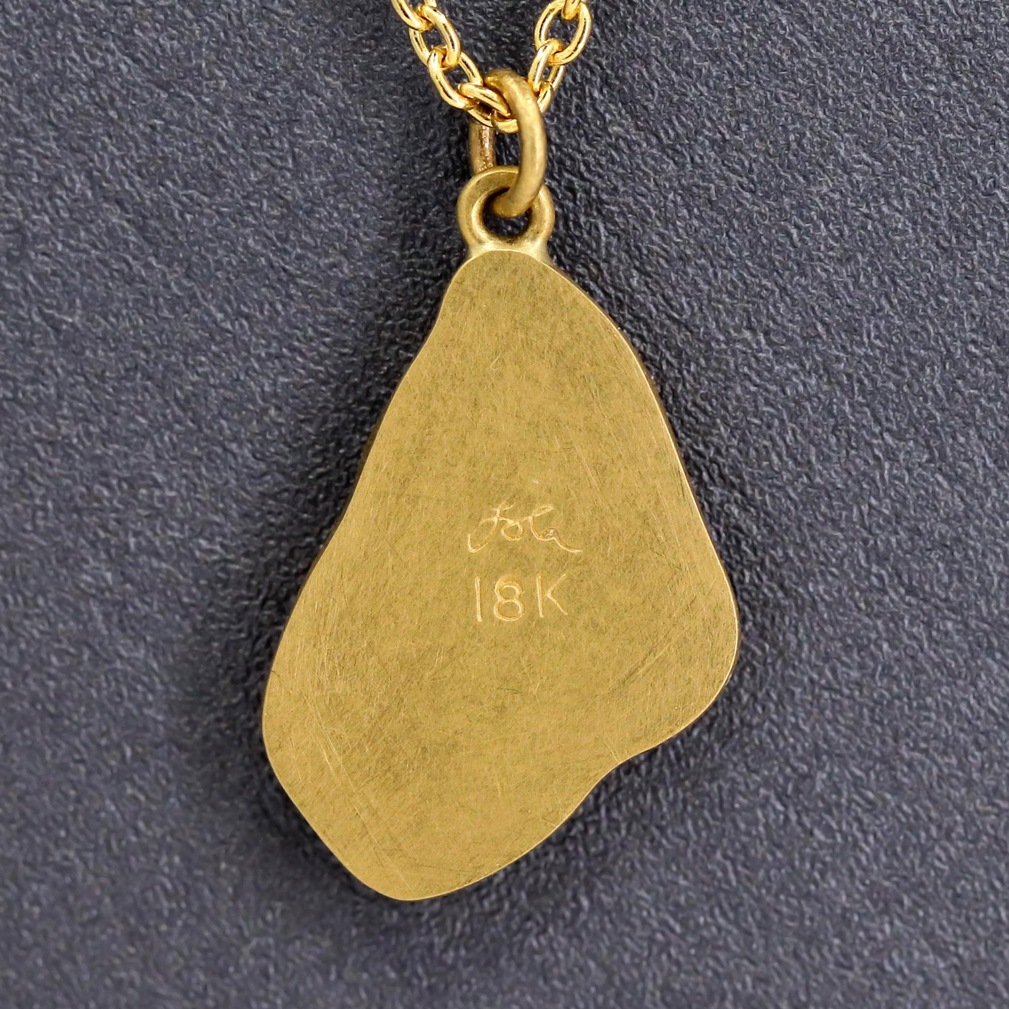 Contemporary 1.86ct Diamond Faceted Shard Yellow Gold Pendant Drop Necklace, Lola Brooks For Sale