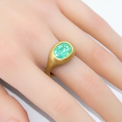 3.95ct Neon Paraiba Tourmaline 22k Gold One of a Kind Cast Ring, Lola Brooks