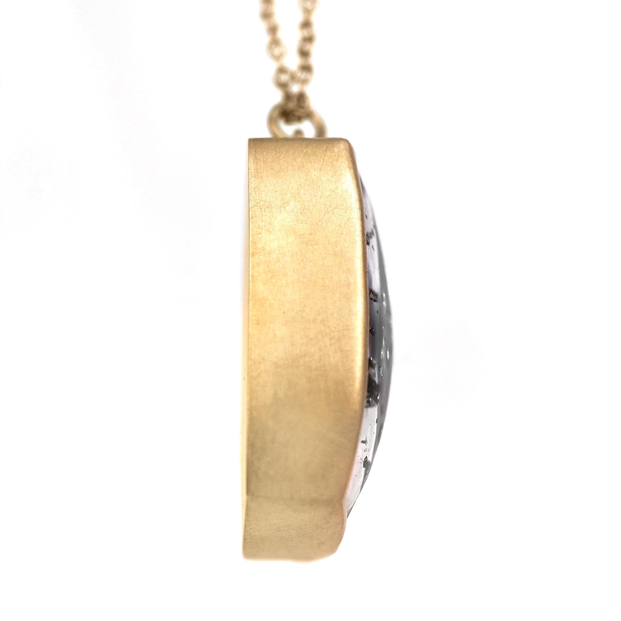 Artist 45.67 Carat Pyrite in Quartz Yellow Gold One of a Kind Necklace, Lola Brooks