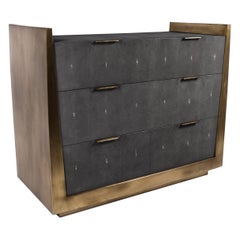 Lola Chest of Drawers in Shagreen and Bronze-Patina Brass by R&Y Augousti