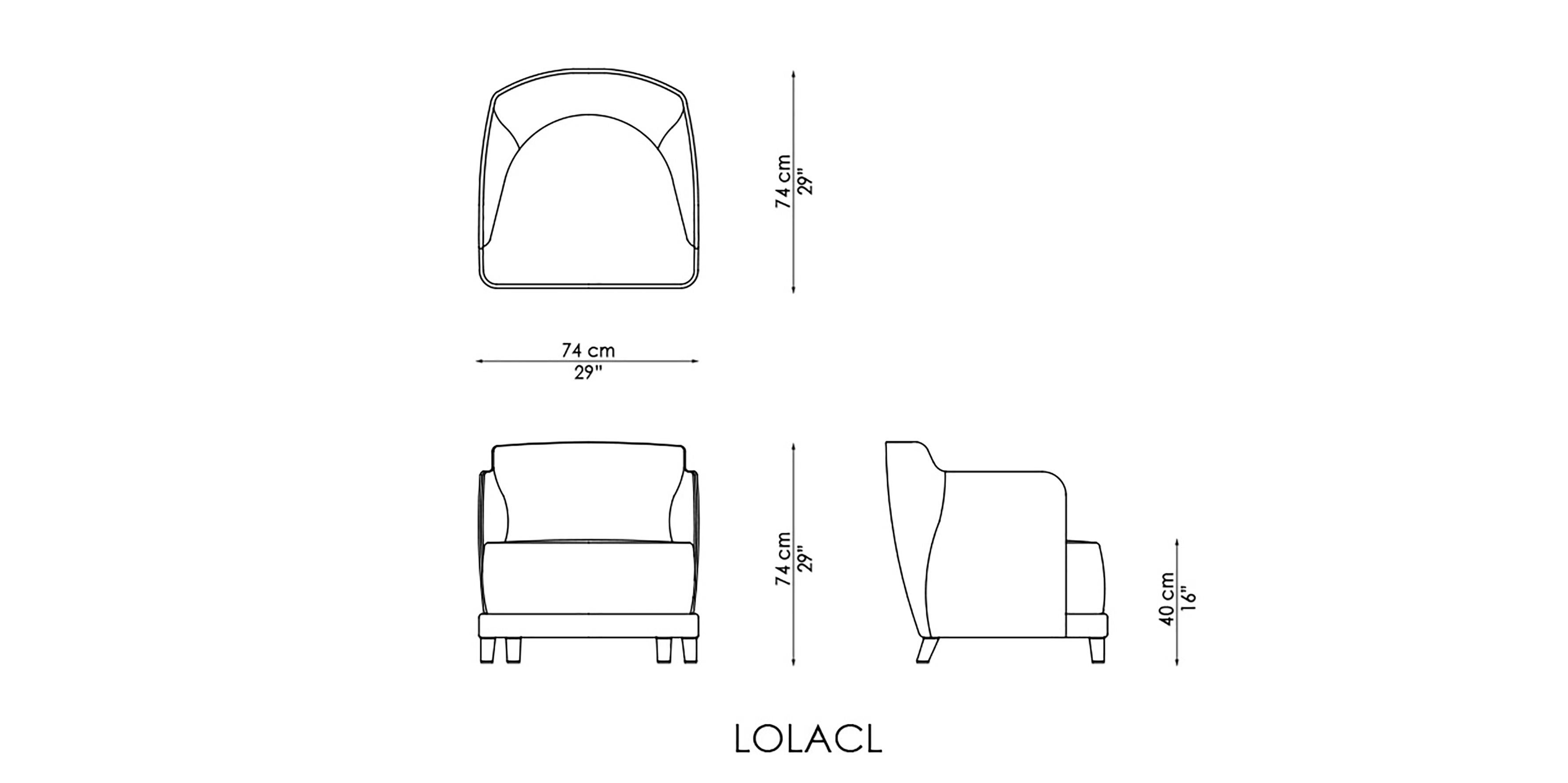 Lola Club, ein kleiner und eleganter Sessel, komplett mit Leder bezogen im Angebot 3