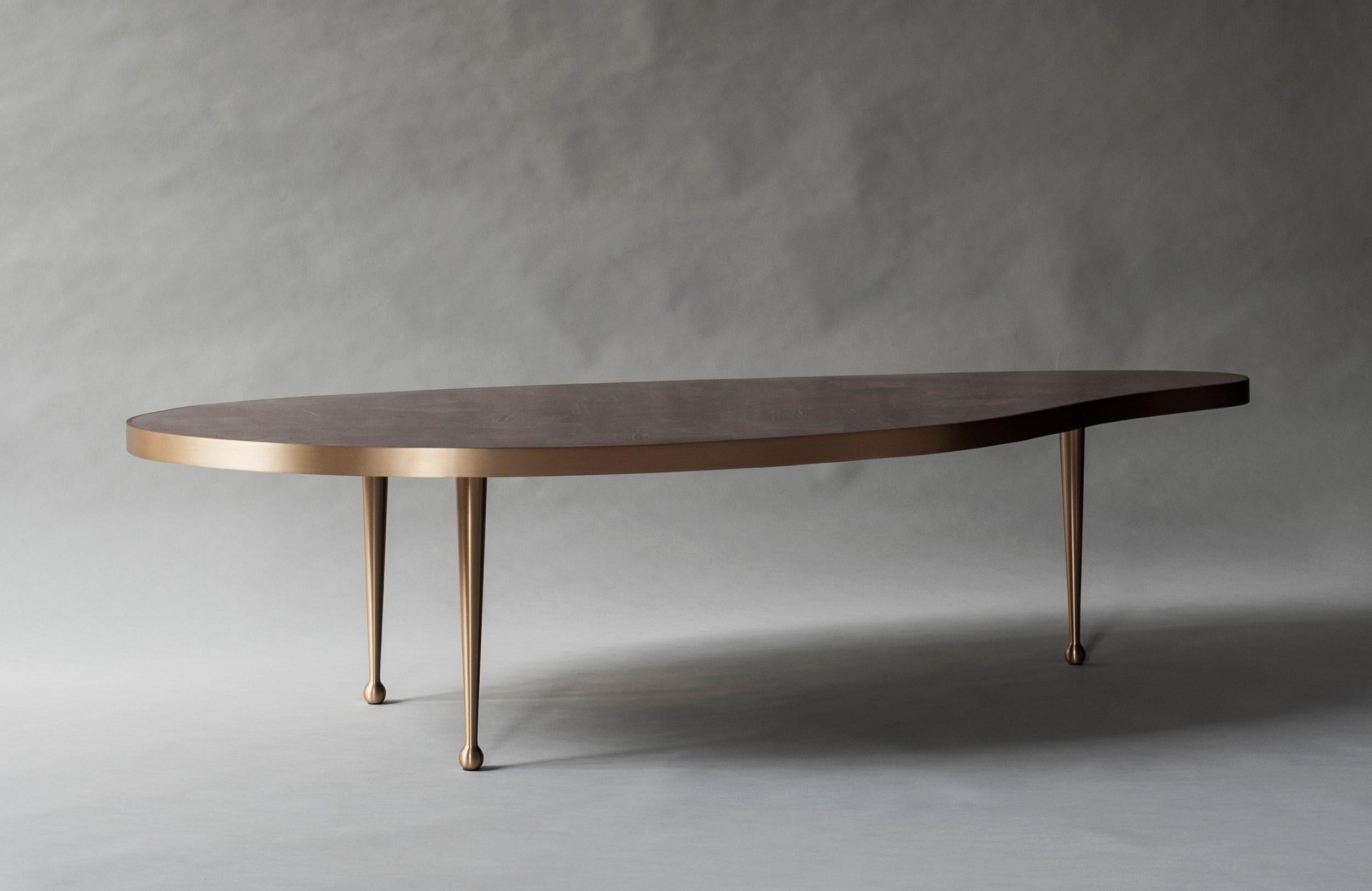 Indian Lola Coffee Table by DeMuro Das in Unakite and Brass For Sale
