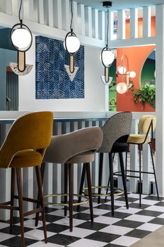 Lola Counter Stool Brass footrest