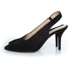 Lola Cruz, black suede slingback heels