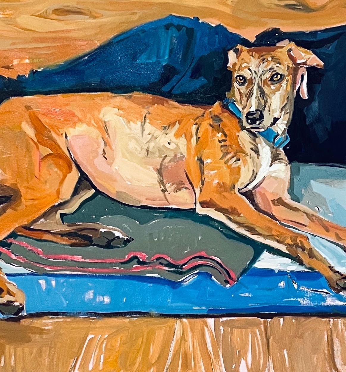 ABSTRACT Corpo figurativo Cane Donne Lola Erhart Artista argentina Pittura ad olio in vendita 2