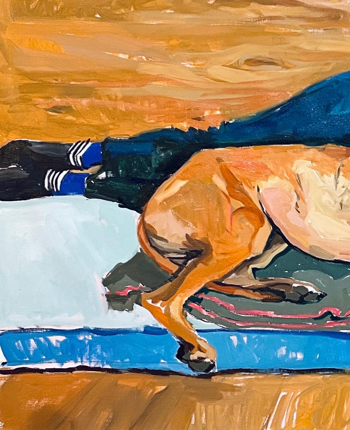 ABSTRACT Corpo figurativo Cane Donne Lola Erhart Artista argentina Pittura ad olio in vendita 3