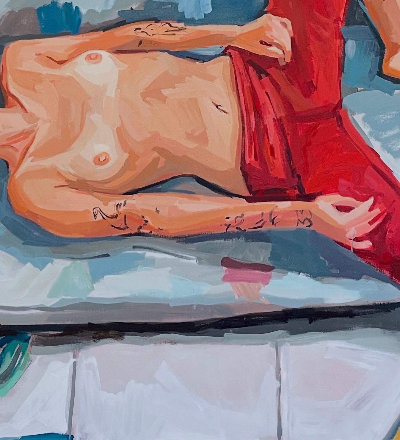 ABSTRACT Corpo figurato nudo di donna Lola Erhart Artista argentina Pittura ad olio in vendita 1