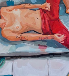 ABSTRACT Figurative Body Nude Women Lola Erhart Argentinian Artist Oil Painting