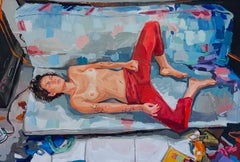 ABSTRACT Cuerpo Figurativo Mujer Desnuda Lola Erhart Artista Argentina Pintura al Óleo