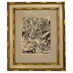 Lola Eve Stern Zeitgenössische Schwarz-Weiß-Lithografie mit dem Titel "Poverty" (Armut)