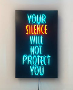 Sculpture au néon « Your Silence Will Not Protect You » d'Audre Lorde, édition 8 sur 10