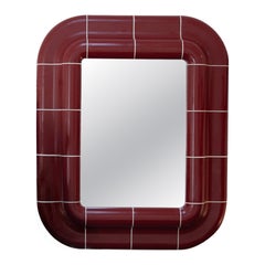 Lola Modular Mirror - Deep Burgundy High-Gloss Ceramic-Inspired Finish