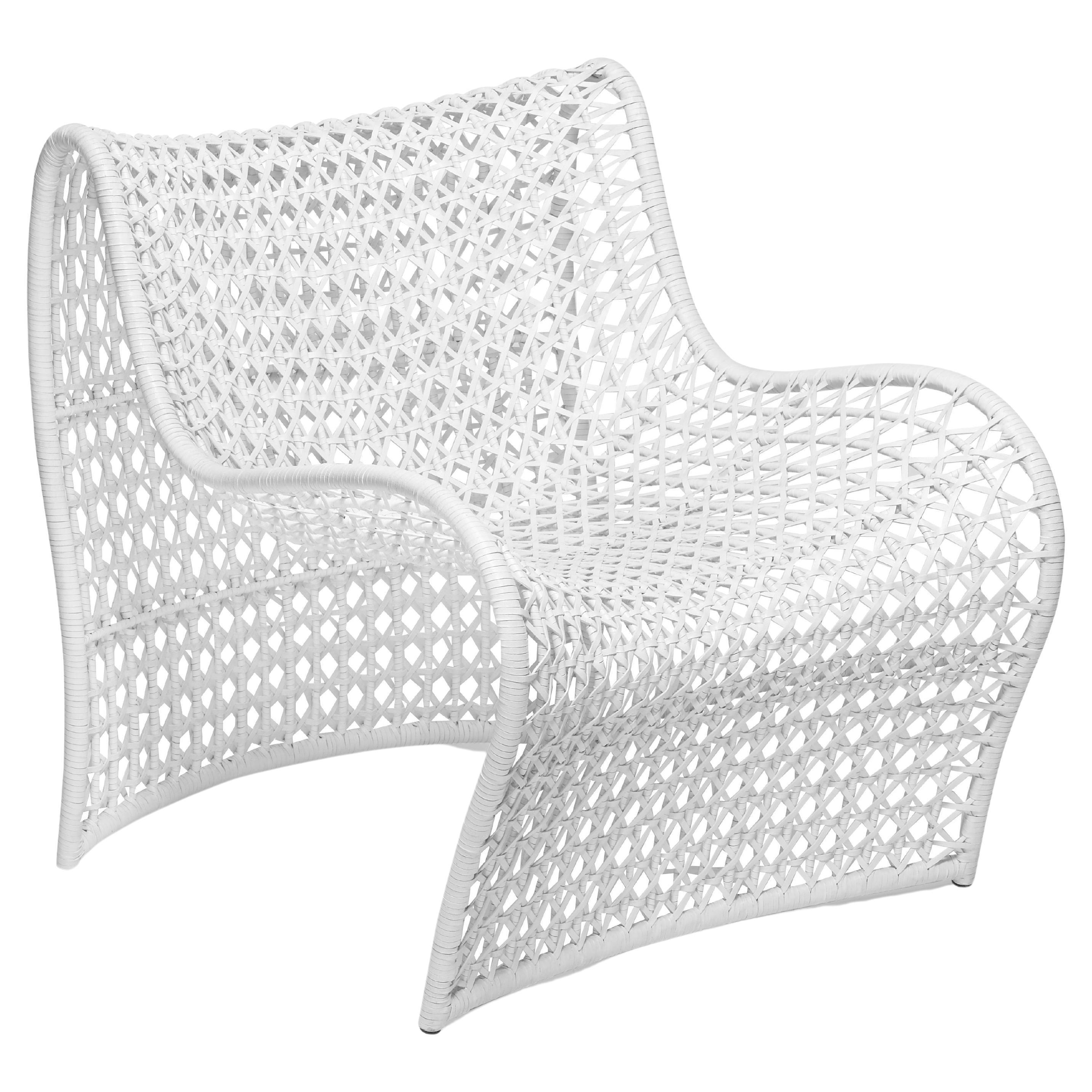 Lola Open Weave Leather Chair For Sale