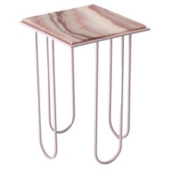 Lola - Pink Onyx Side Table by DFdesignlab Handmade in Italy 