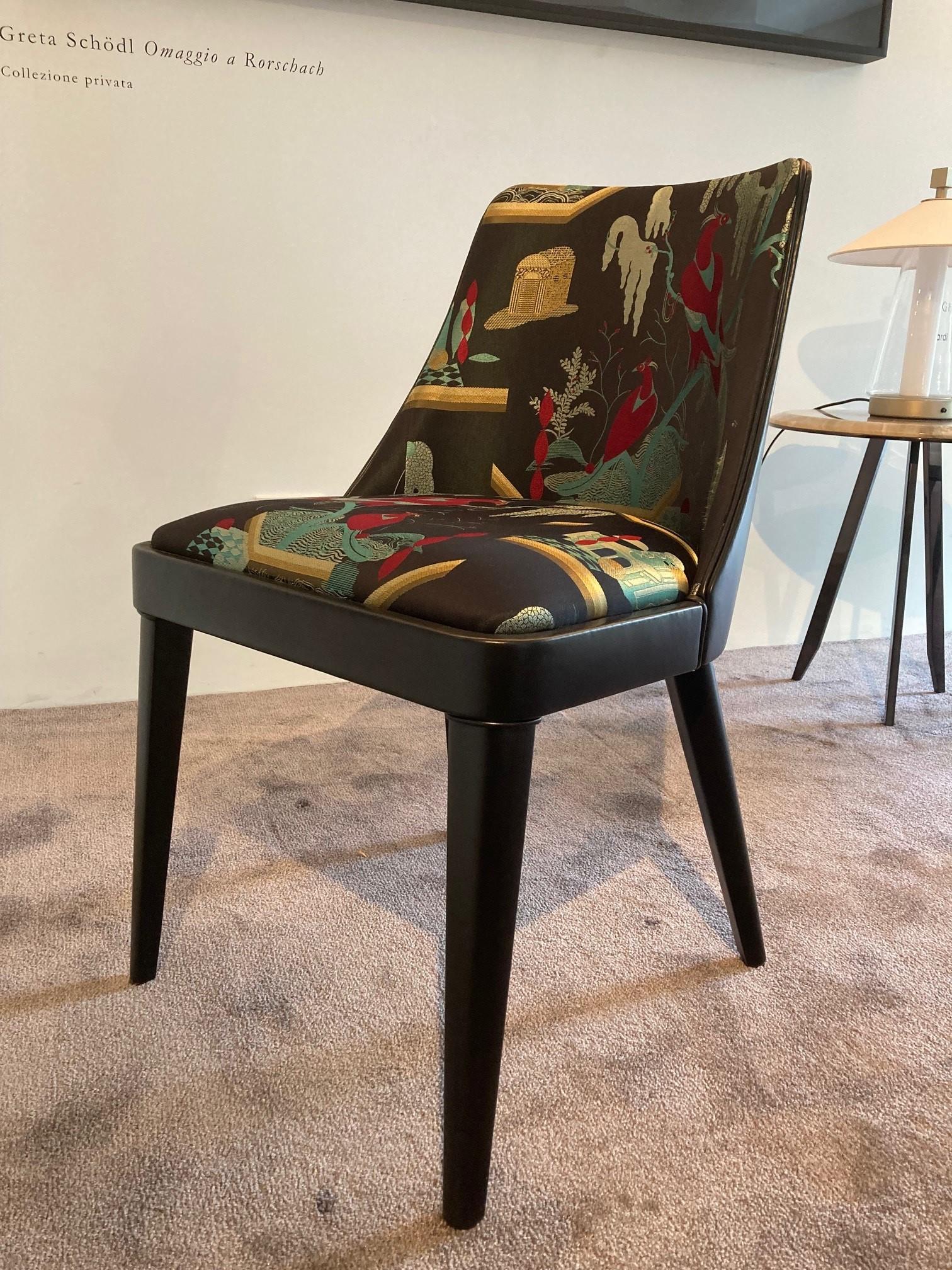 Lola Royale, the Elegant Upholstered Chair Covered with Art Déco Fabric In New Condition For Sale In Milan, MI