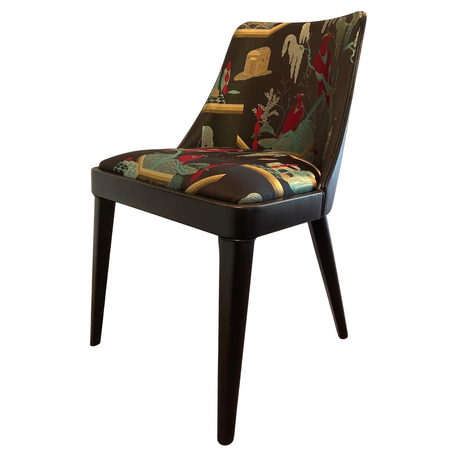 Lola Royale, the Elegant Upholstered Chair Covered with Art Déco Fabric For Sale