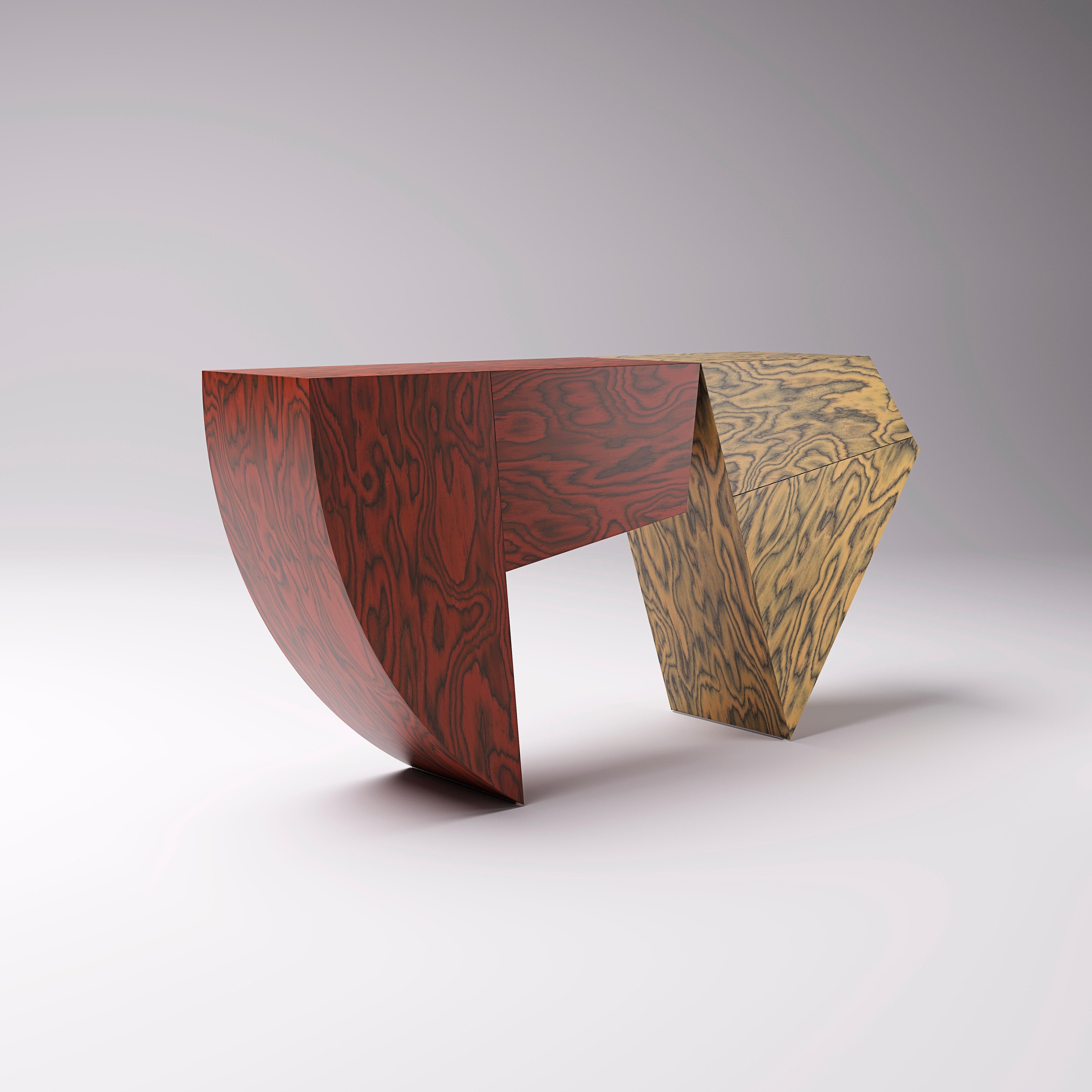 Modern Lola sculptural curved wood sideboard by Sebastiano Bottos For Sale