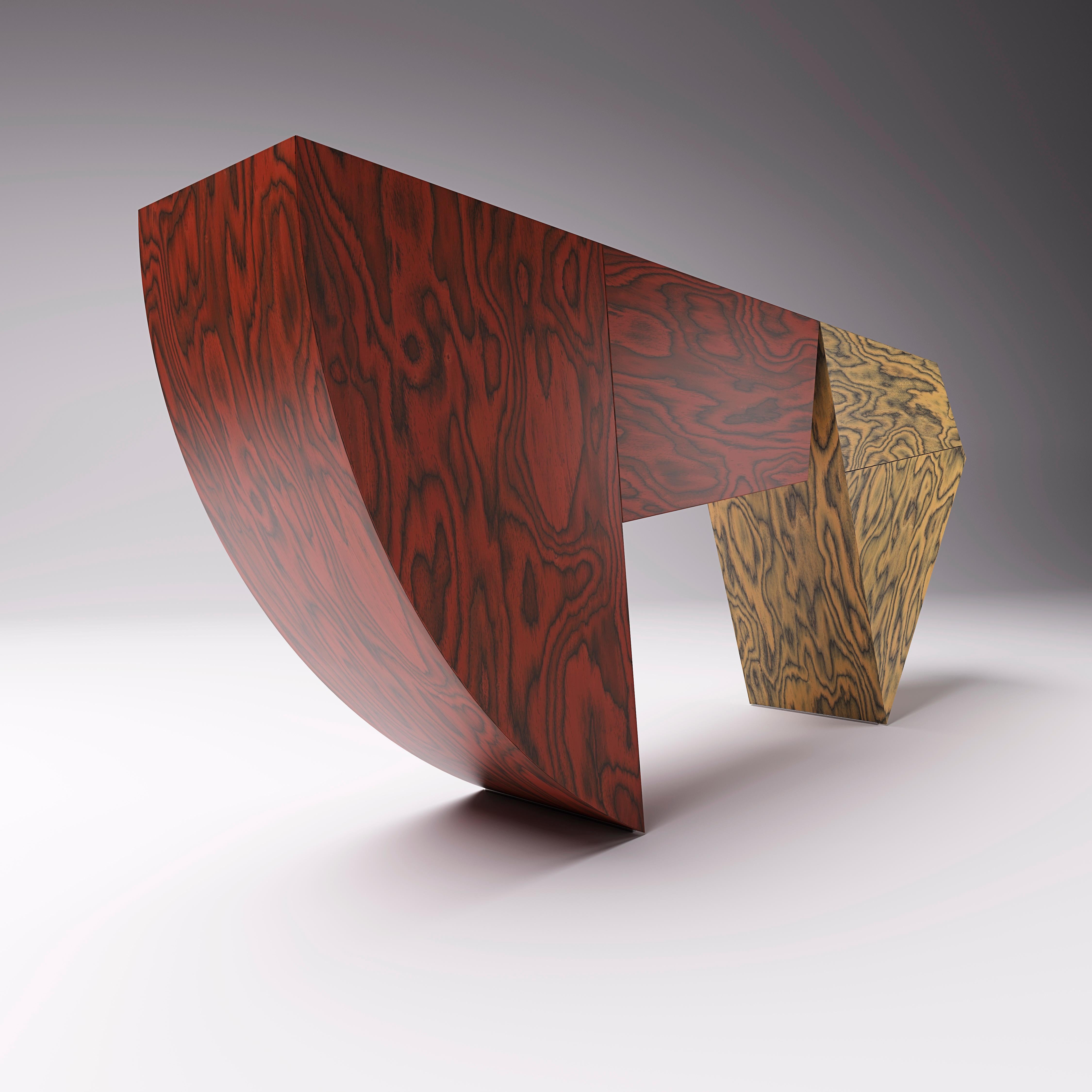Modern Lola sculptural curved wood sideboard by Sebastiano Bottos For Sale