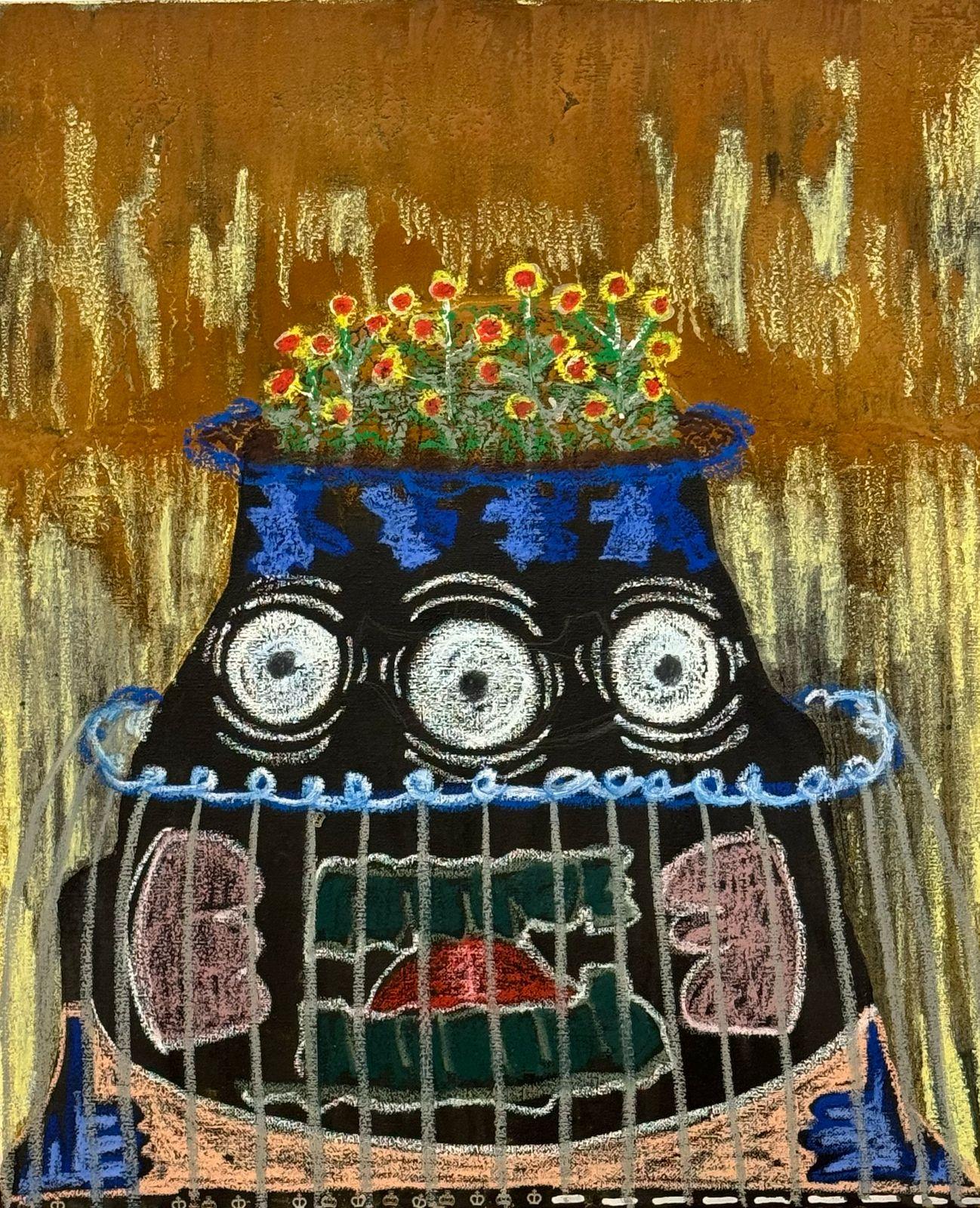 Technique mixte et pastel à l'huile sur toile

Lola Sergounine, connue sous le nom artistique de Lolita, est une artiste géorgienne née en 1987 qui vit entre Tbilissi, en Géorgie, et Kalkan, en Turquie. Elle a obtenu une licence en droit de l'art à