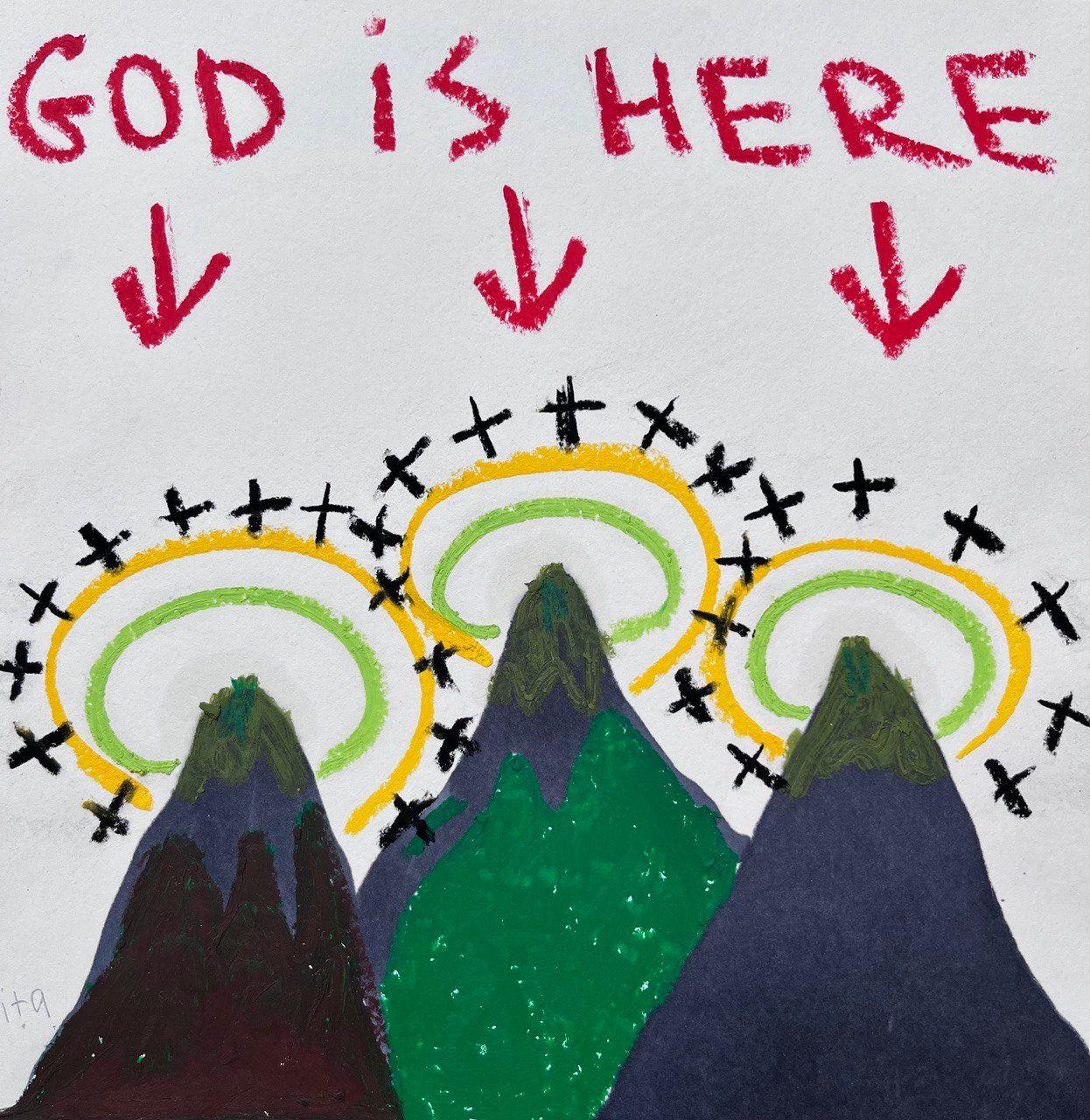 Arte georgiano contemporáneo de Lola Sergounine - Dios está aquí