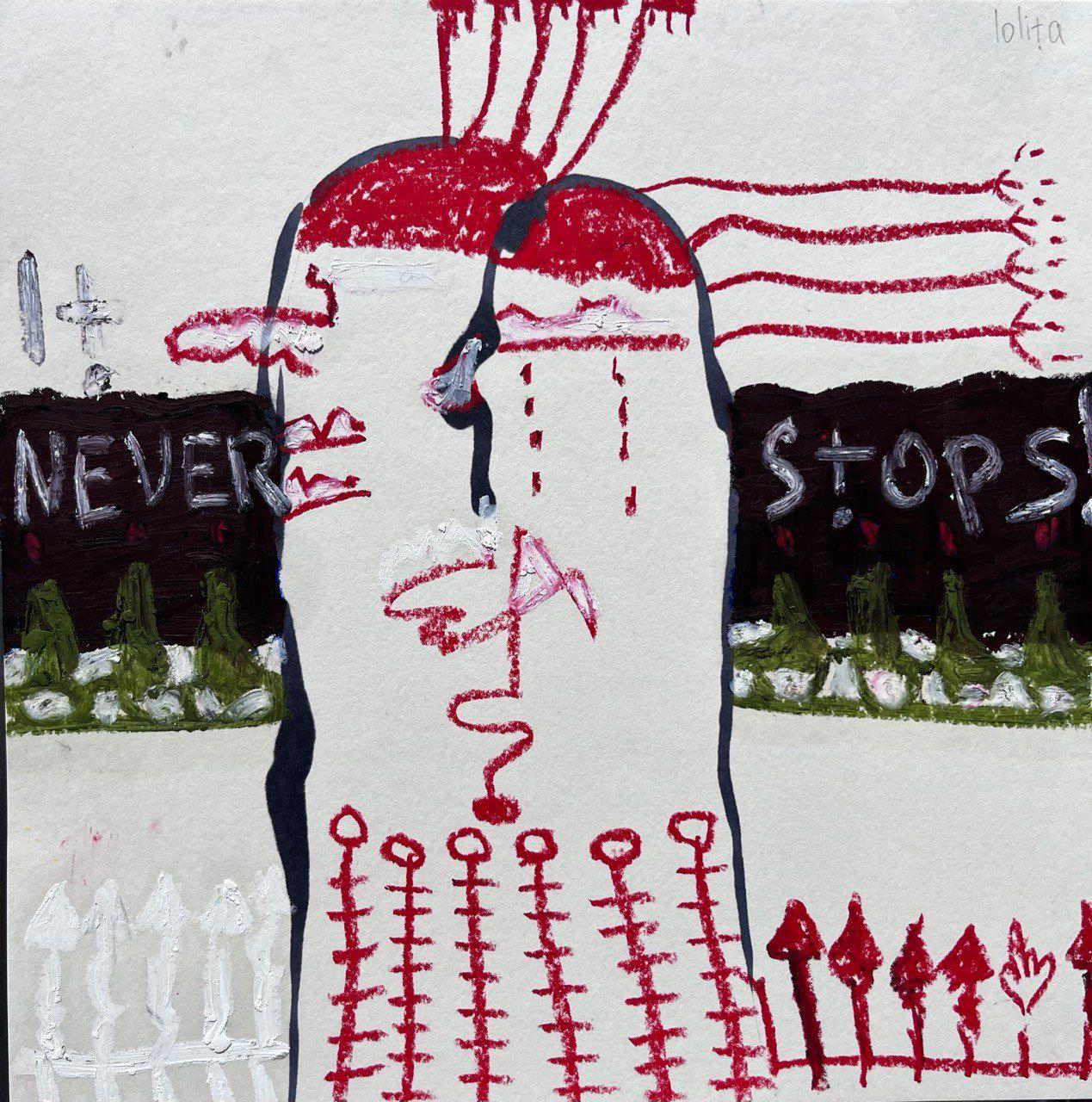 Arte georgiano contemporáneo de Lola Sergounine - Never Stops