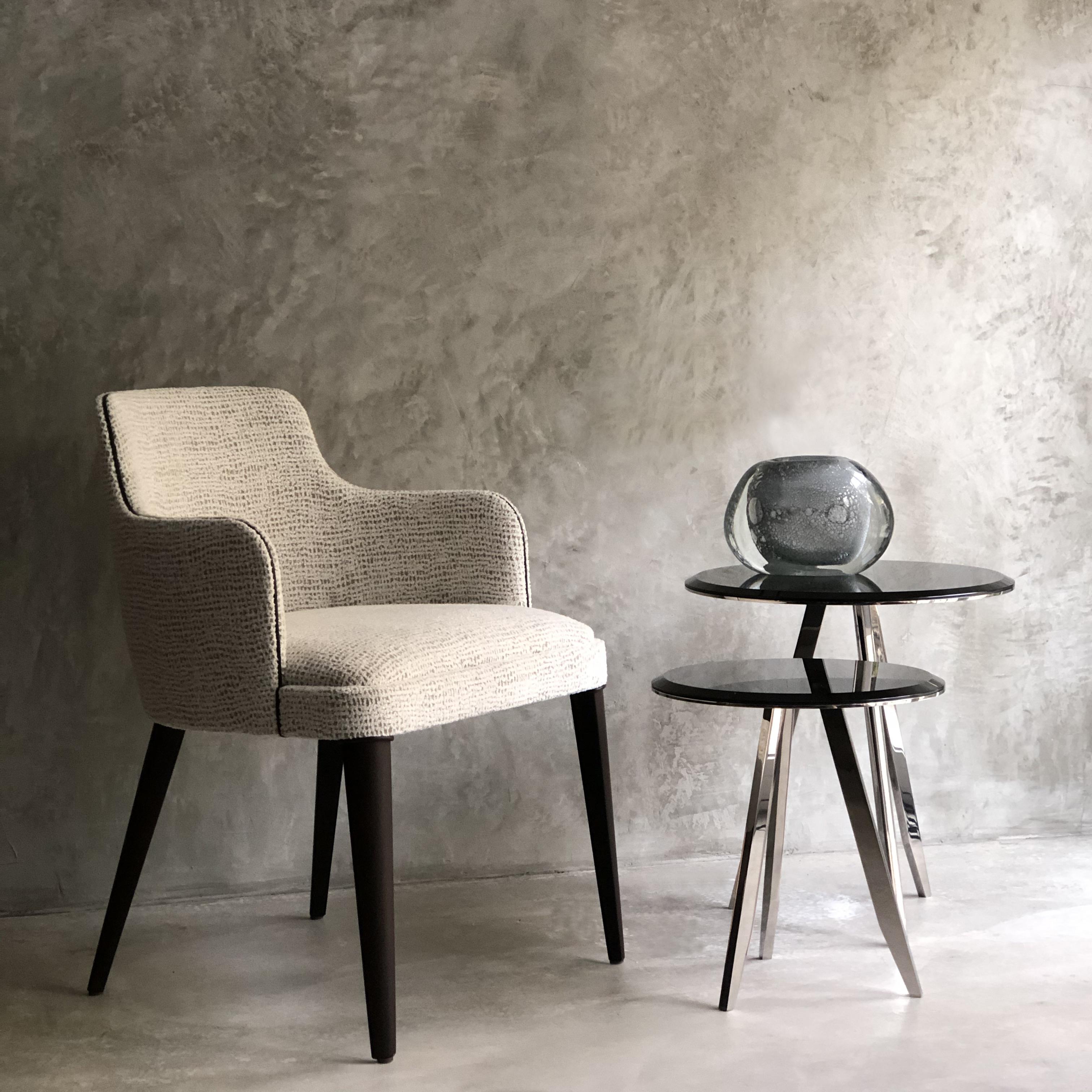 Lola, the Comfortable Padded Armchair with Wood Legs In New Condition For Sale In Milan, MI