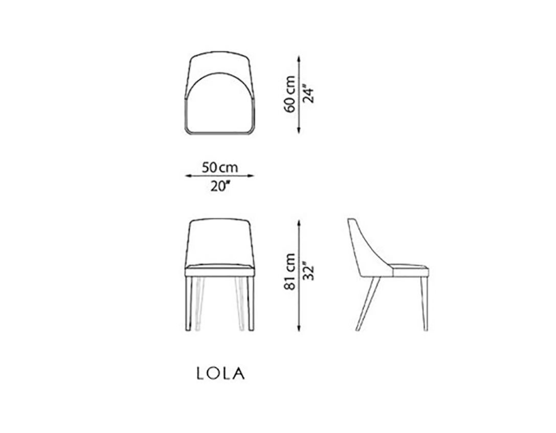 Lola, the Elegant and Padded Chair in Leather For Sale 2