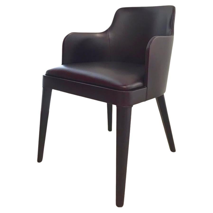 Lola, the Elegant and Padded Chair in Leather For Sale