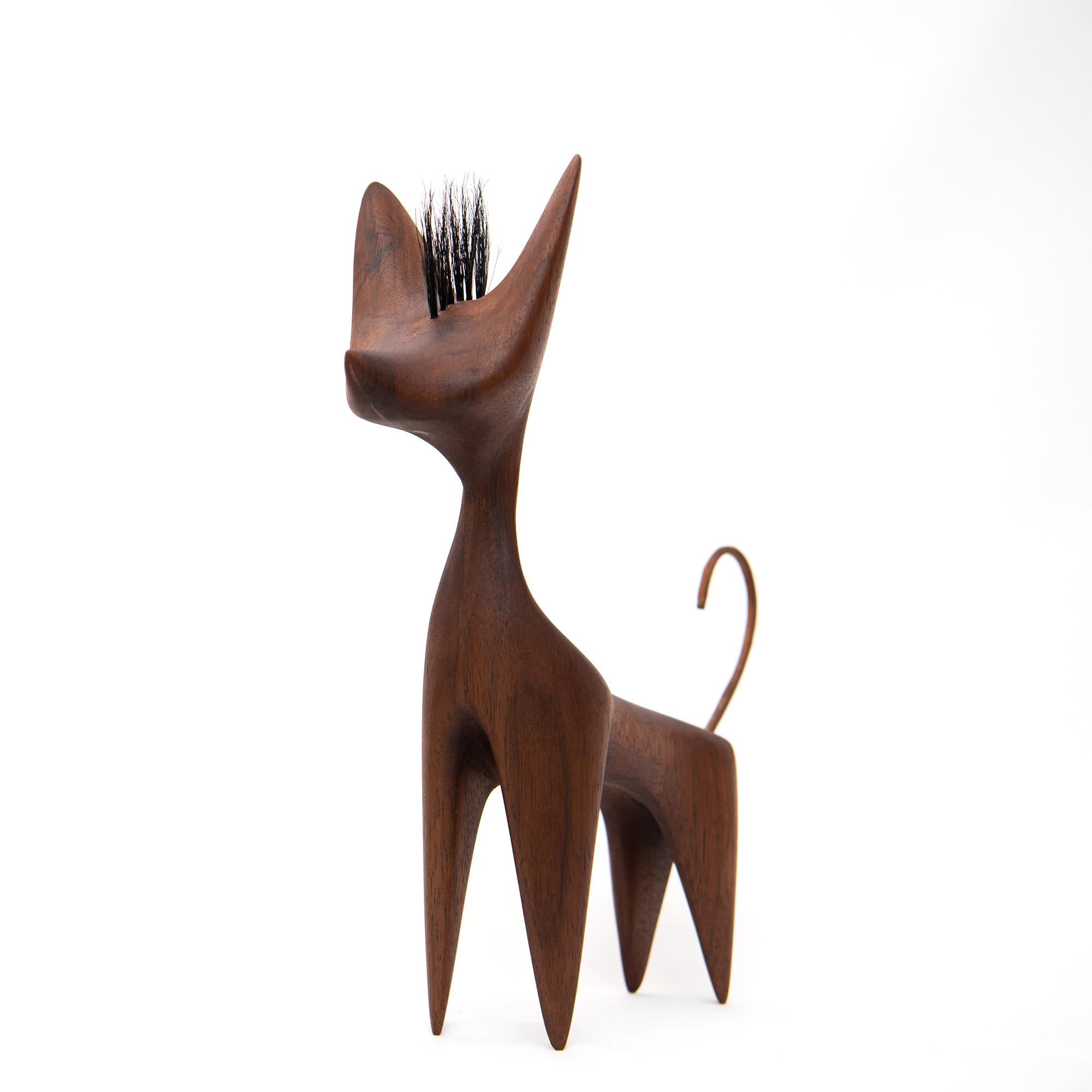 Minimalist Lola by Design VA . Xoloitzcuintle Wood Sculpture For Sale