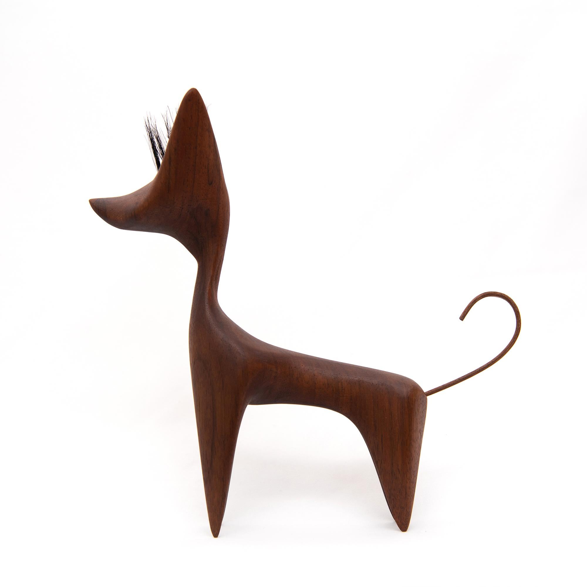 Carved Lola by Design VA . Xoloitzcuintle Wood Sculpture For Sale